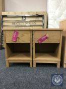 A pair of Bentley Designed oak bedside stands fitted a drawer