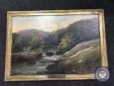 An antiquarian gilt framed oil on canvas,