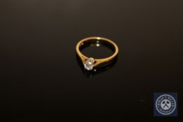 An 18ct gold diamond solitaire ring, approximately 0.25ct, size M.