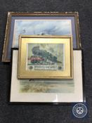 A framed Roger Green print of a hurricane,