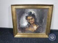 A gilt framed continental school oil on canvas,