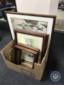 A framed L.S. Lowry print - A street in Clithero, two framed A.