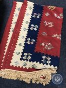 A Moroccan kilim rug 244 cm x 166 cm
