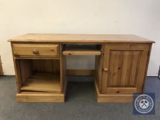 A pine computer desk