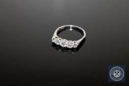 A five stone diamond ring set in 18ct white gold and platinum CONDITION REPORT: The