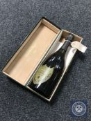 A boxed bottle of Dom Perignon champagne vintage 1985