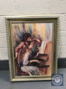An Artagraph edition : Lady's at a piano, framed.
