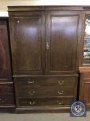 A nineteenth century oak linen press,