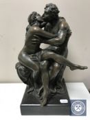 A bronze figure, The Lovers,