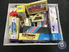 A box of Corgi Aviation Archive Aircraft, Corgi Classic die cast vehicles,
