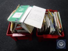 Two boxes containing ordnance survey maps