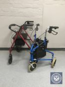 Two mobility walking aids