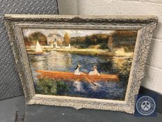 An Artagraph edition : Figures in a boat, framed.