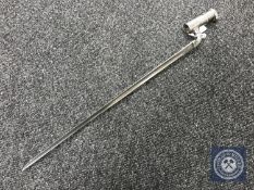 A triangular-bladed socket bayonet