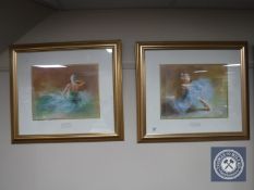 Two gilt framed Fletcher Crossman ballet prints,