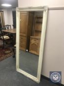 A Victorian style cream overmantel mirror 75 cm x 167 cm