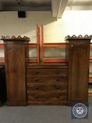 A Victorian mahogany child's sentry door wardrobe