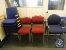 Twenty-three metal framed office chairs