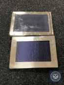 Two silver photograph frames