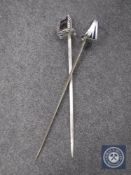 Two Indian basket handled swords