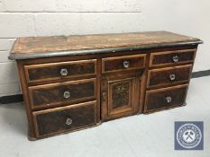A Victorian sideboard with glass handles