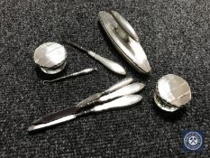 A silver manicure set