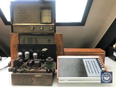 A walnut cased Pye receiver together with a similar Ever Ready Sky Lord receiver,