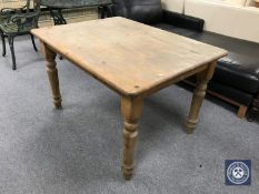 A pine farmhouse kitchen table
