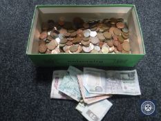 A box of British coins,