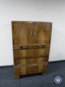 A 20th century walnut linen chest