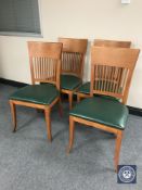 Six contemporary rail back dining chairs