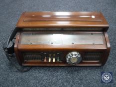 An early/mid 20th century walnut cased pit manager's TEL telephone exchange