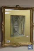 A. Schafer : Rheims, watercolour, 17.5 cm x 25 cm, signed, framed.