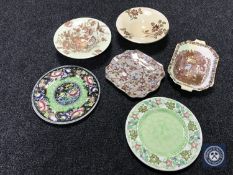 A Maling lustre Brocade pattern circular shallow fruit bowl, diameter 26 cm,