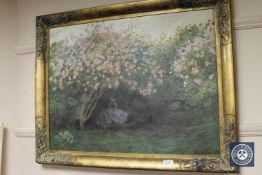 An Artagraph Edition: Figures in an orchard, framed.