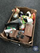 A box containing fifteen novelty transistor radios