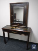 A nautical-theme painted hall table with mirror