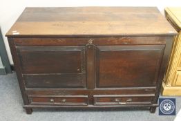A George III oak mule chest,