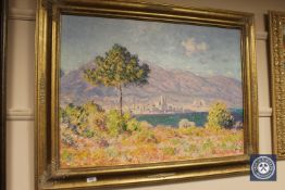 An Artagraph Edition: view across a valley, framed.