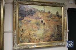 An Artagraph Edition: Figures in a field, framed.