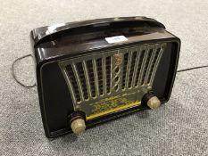 A vintage radio : Philips, model 70248, in brown Bakelite case.