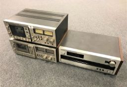 A three part Sony separates system : stereo cassette deck TC-229SD, stereo cassette deck TC-K96R,