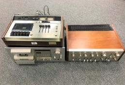 A three part Pioneer separates system; stereo cassette tape deck CT5151,