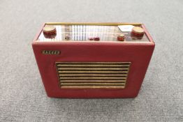A vintage radio : Hacker Herald RP 30 in Burgundy case.