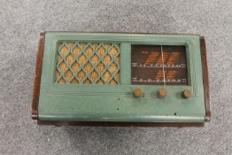A HMV teak cased receiver.