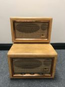 An HMV portable radiogram with Garrard turn table, model 209,