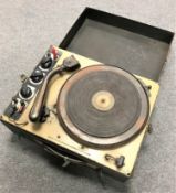 A Birmingham Sound Producers Limited metal cased turn table.