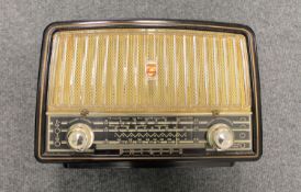 A Philips brown Bakelite cased receiver.