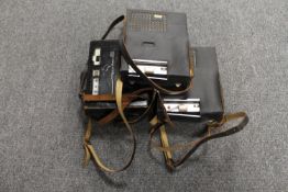 Three portable cassette players by Philips.