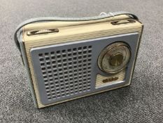 A vintage radio : Decca Debonaire Deluxe portable radio.